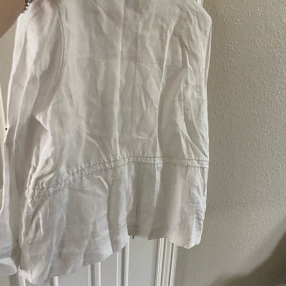 Tommy Bahama White Linen jacket top utility coat XL - Picture 4 of 8